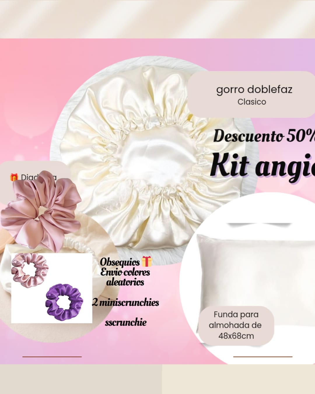 KIT ANGIE FUNDA+GORRO+ OBSEQUIO