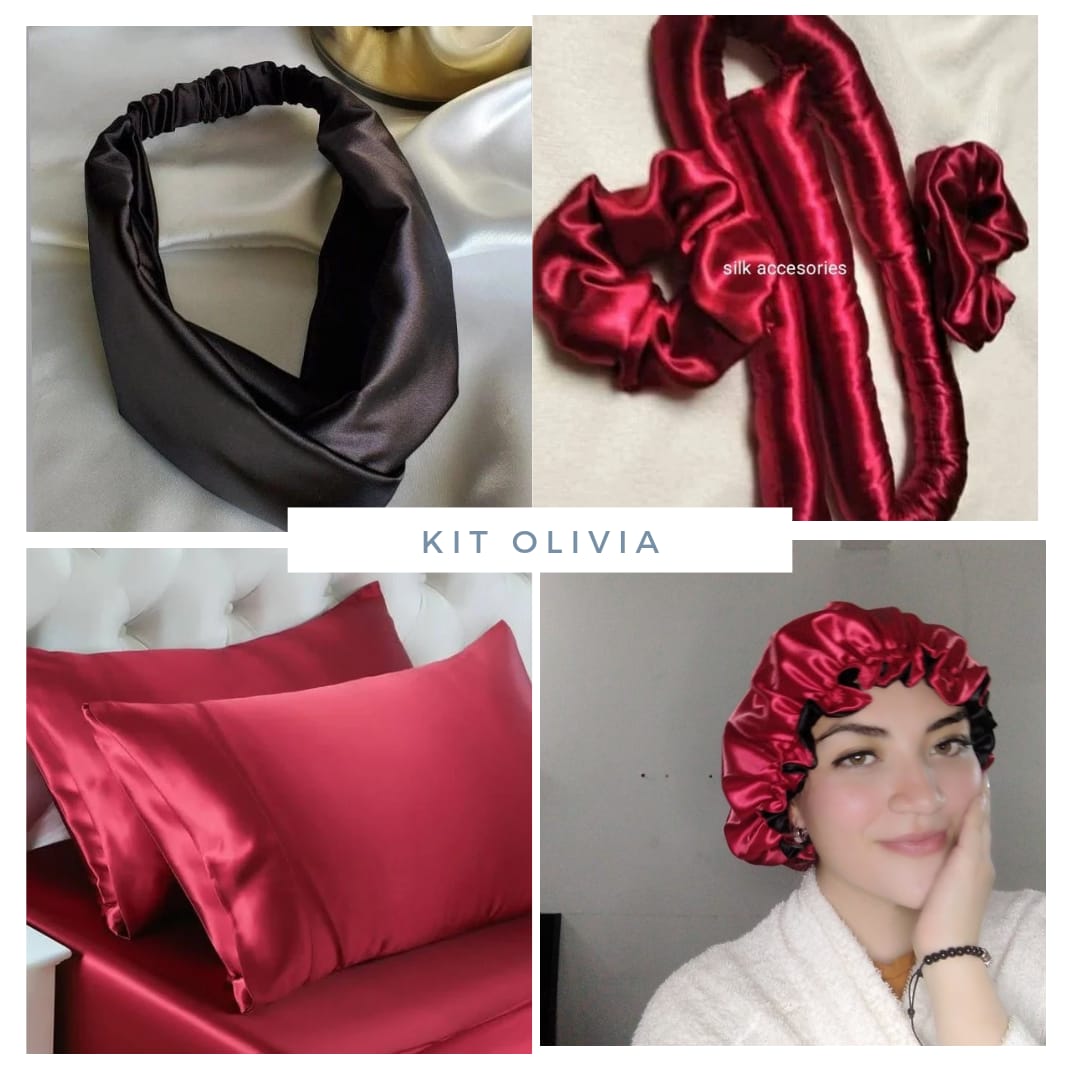 KIT OLIVIA,2 FUNDAS,GORRO,RIZADOR +OBSEQUIO