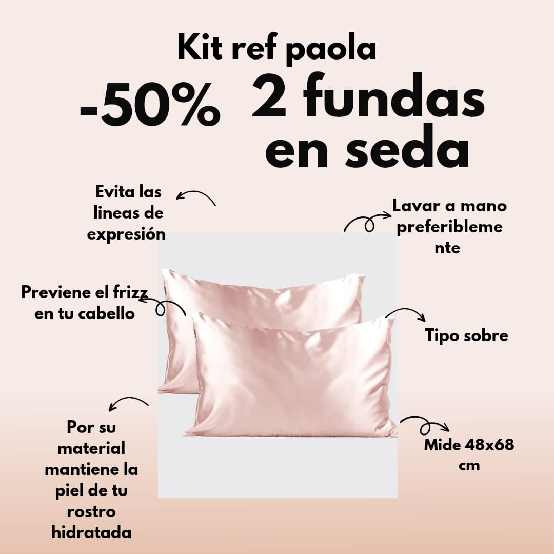 KIT PAOLA 2 FUNDAS PARA ALMOHADA+ OBSEQUIO