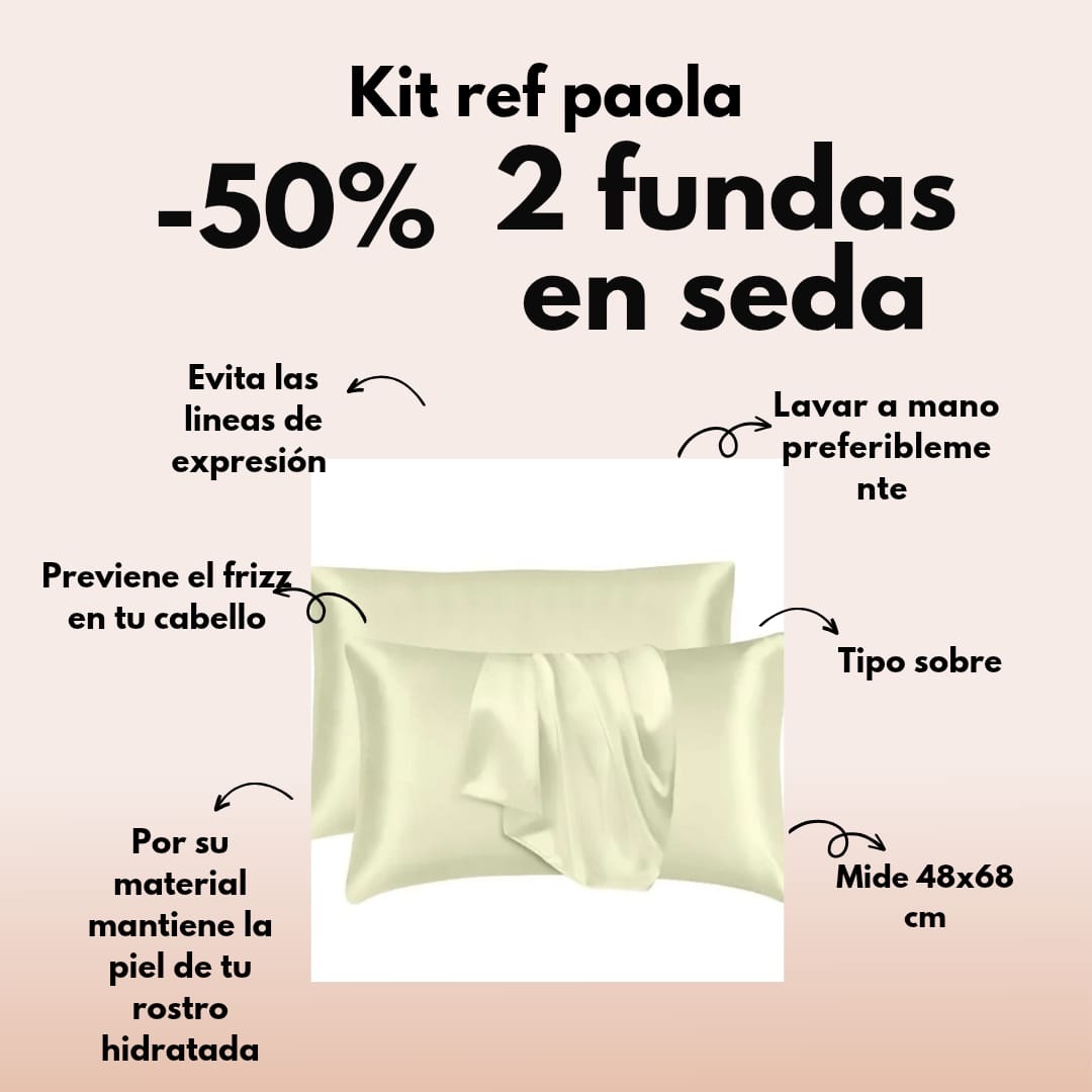 KIT PAOLA 2 FUNDAS PARA ALMOHADA+ OBSEQUIO